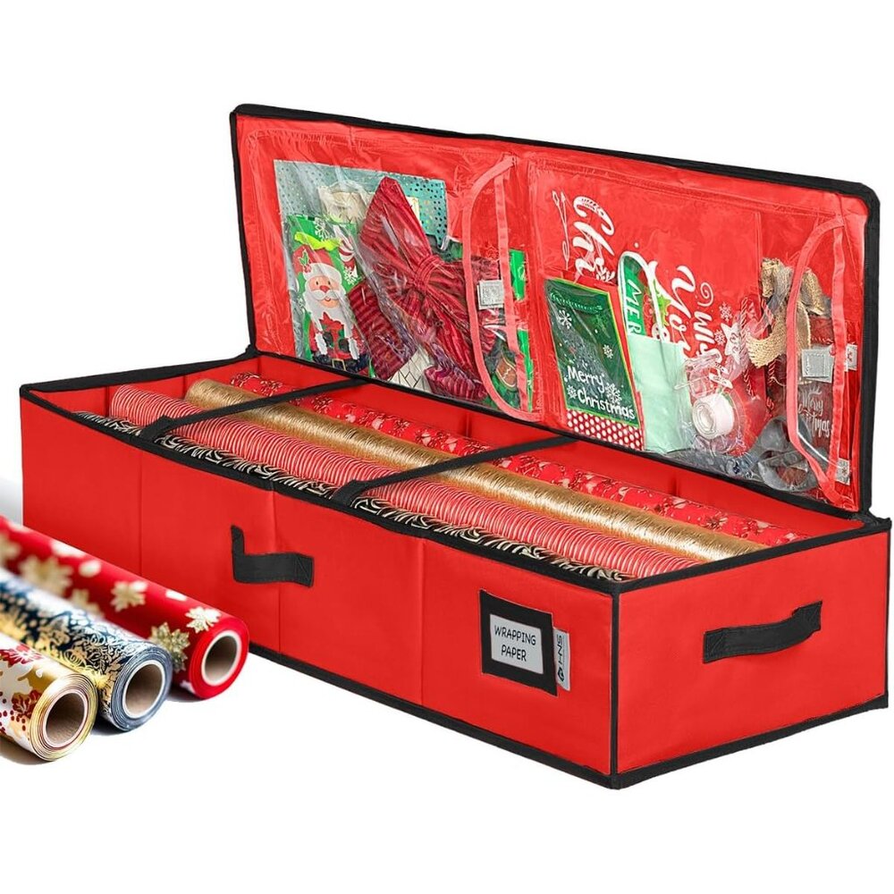 Premium Wrapping Paper Storage Container -Durable Material 600D tear-proof - Fit